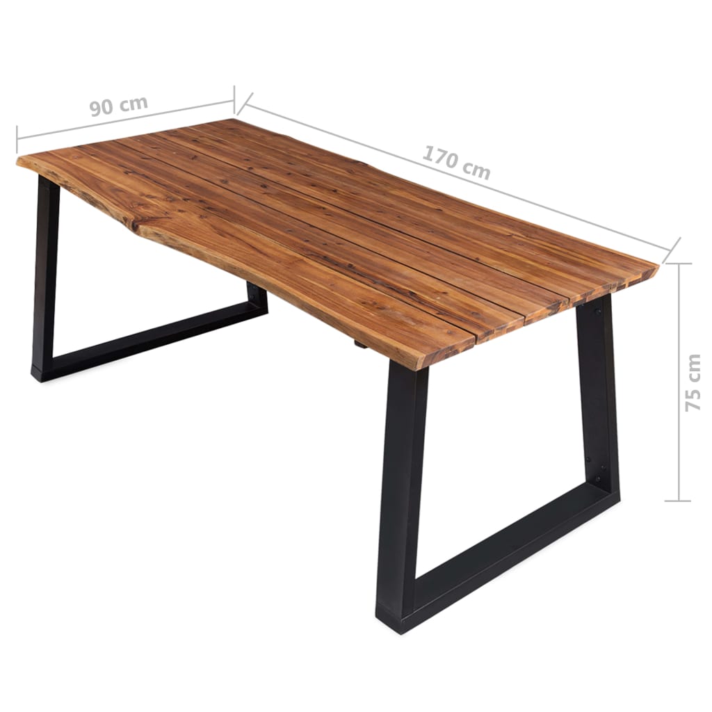 Tavolo da Pranzo 170x90x75 cm in Legno Massello Acacia 325295