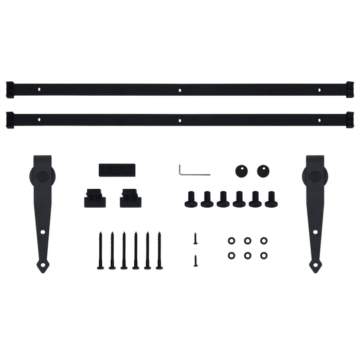 Kit Mini Porta Scorrevole Stalla in Acciaio al Carbonio 200 cm cod mxl 75529