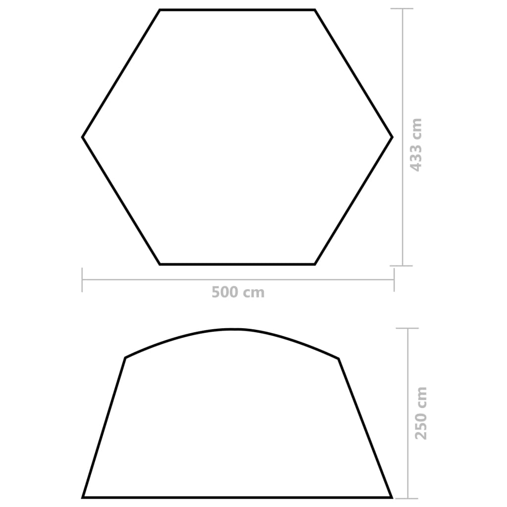 Tenda per Piscina in Tessuto 500x433x250 cm Verde