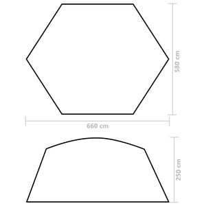 Tenda per Piscina in Tessuto 660x580x250 cm Verde