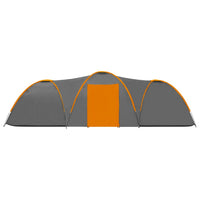 Tenda Igloo da Campeggio 650x240x190 cm 8 Posti Grigio Arancio cod mxl 73590