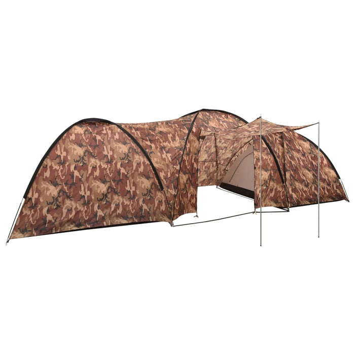 Tenda Igloo da Campeggio 650x240x190 cm per 8 Persone Mimetica 93052