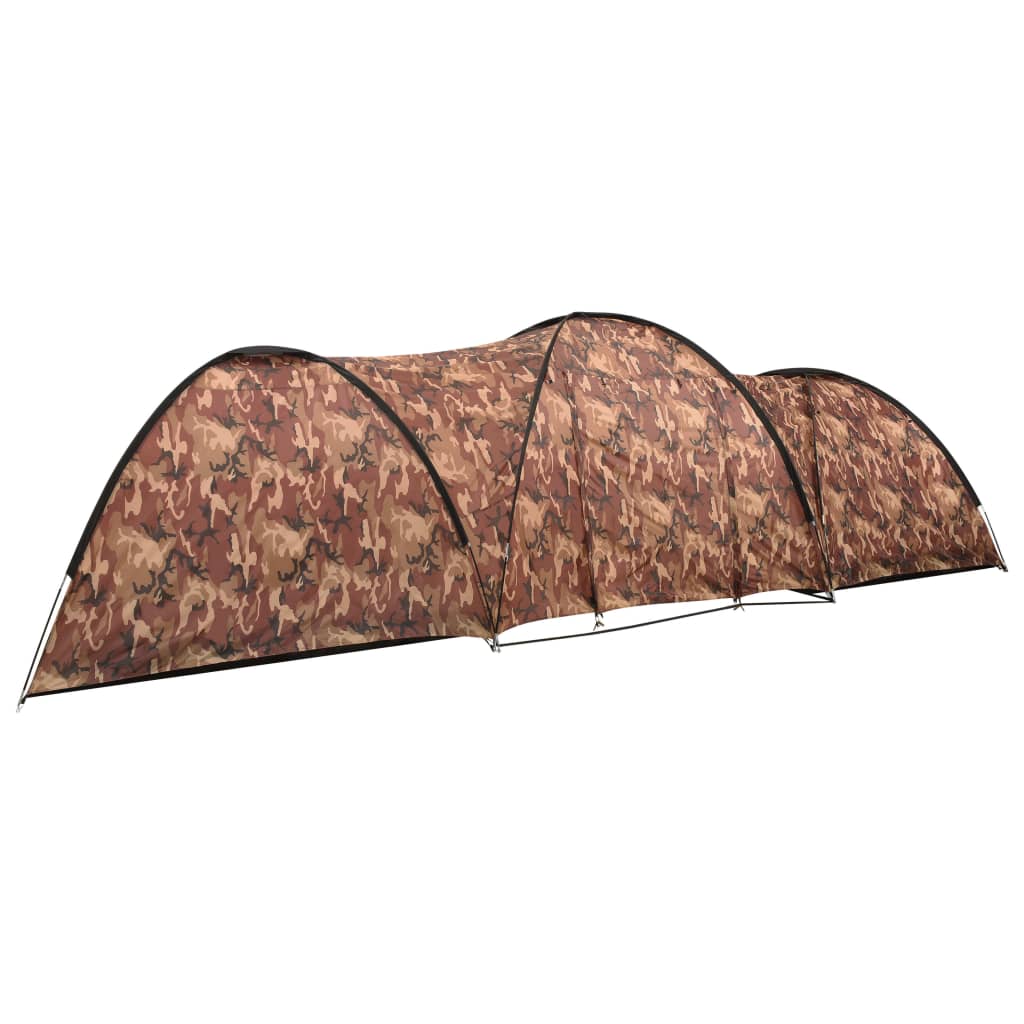 Tenda Igloo da Campeggio 650x240x190 cm per 8 Persone Mimetica 93052