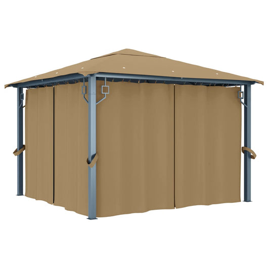 Gazebo con Tenda 300x300 cm Grigio Talpa in Alluminio cod mxl 66184