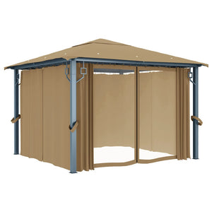 Gazebo con Tenda 300x300 cm Grigio Talpa in Alluminio cod mxl 66184