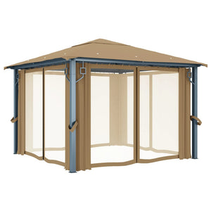 Gazebo con Tenda 300x300 cm Grigio Talpa in Alluminio cod mxl 66184