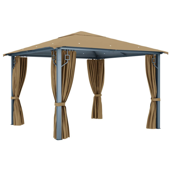 Gazebo con Tenda 300x300 cm Grigio Talpa in Alluminio cod mxl 66184