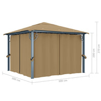 Gazebo con Tenda 300x300 cm Grigio Talpa in Alluminio cod mxl 66184