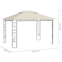 Gazebo 4x3x2,7 m Crema 160 g/m² cod mxl 65940