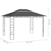 Gazebo 4x3x2,7 m Antracite 160 g/m²