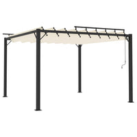 Gazebo con Tetto a Lamelle 3x3 m in Tessuto Crema e Alluminiocod mxl 104140