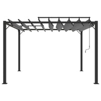 Gazebo con Tetto a Lamelle 3x3 m in Tessuto Antracite/Alluminiocod mxl 97255