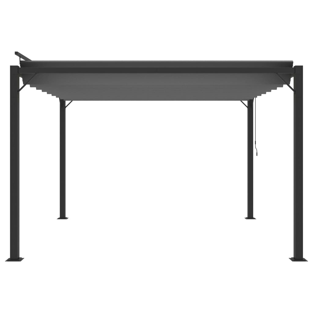 Gazebo con Tetto a Lamelle 3x3 m in Tessuto Antracite/Alluminio 313926