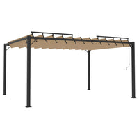 Gazebo con Tetto a Lamelle 3x4 m in Tessuto Tortora e Alluminiocod mxl 121281