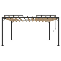 Gazebo con Tetto a Lamelle 3x4 m in Tessuto Tortora e Alluminiocod mxl 121281