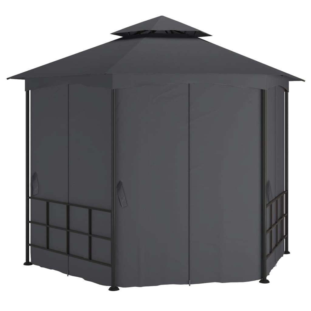 Gazebo con Pareti Laterali 3,1x2,7 m Antracite 313933