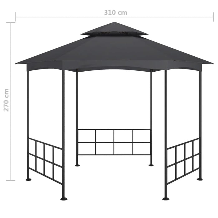 Gazebo con Pareti Laterali 3,1x2,7 m Antracite 313933