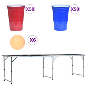 Tavolo da Beer Pong Pieghevole con Tazze e Palline 240 cm 3056793