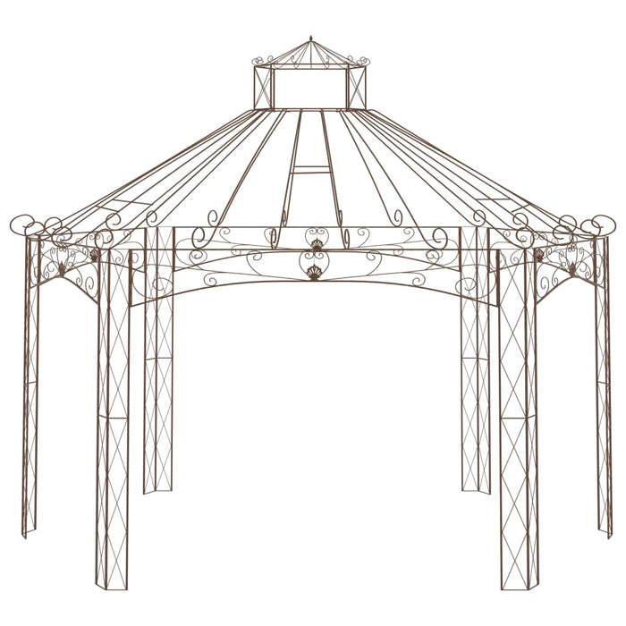 Padiglione da Giardino Marrone Anticato 558x350x408 cm in Ferro 314001