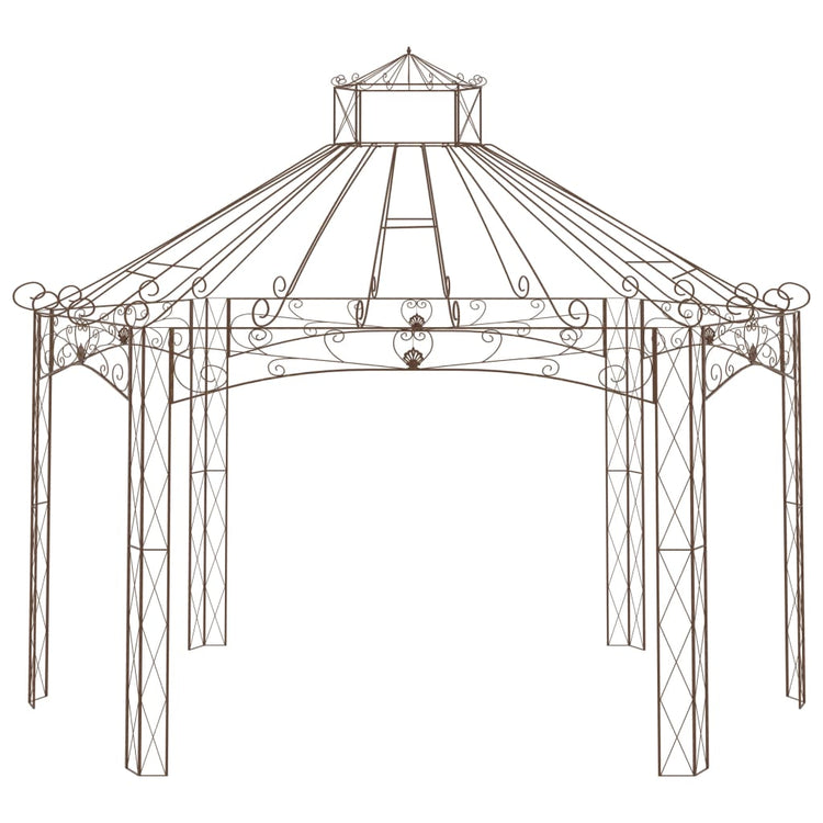 Padiglione da Giardino Marrone Anticato 558x350x408 cm in Ferro 314001