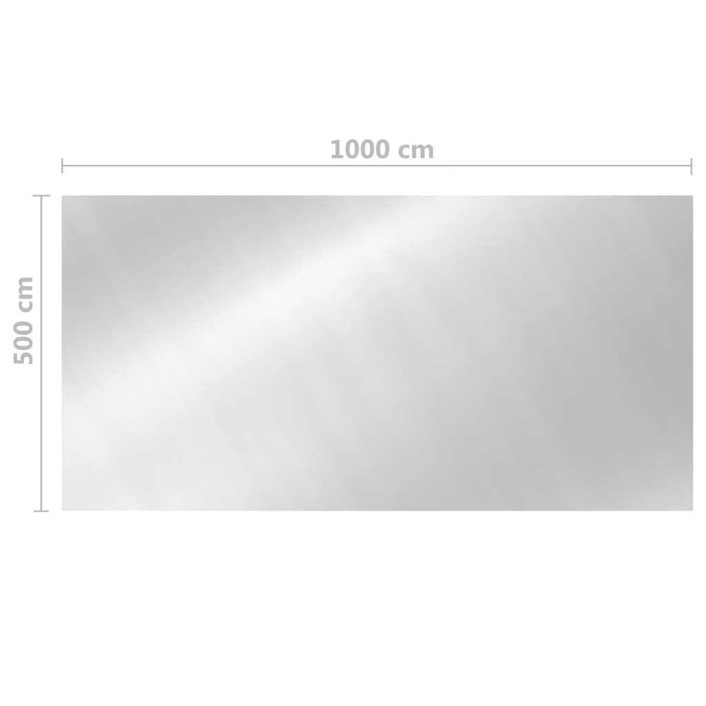 Pellicola Solare Galleggiante Rettangolare Piscina 10x5m Argento 93081