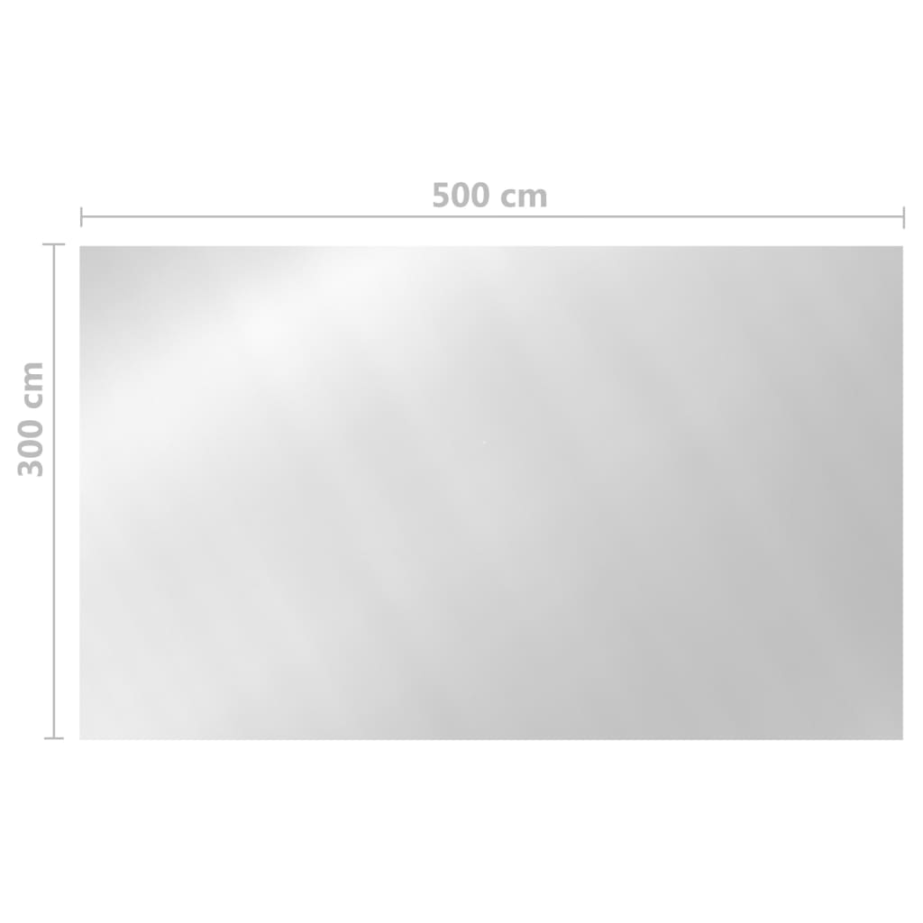 Copripiscina Rettangolare 500x300 cm in PE Argento 93101