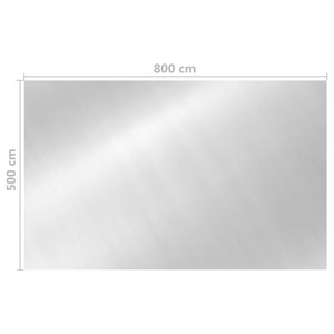 Copripiscina Rettangolare 800x500 cm in PE Argento