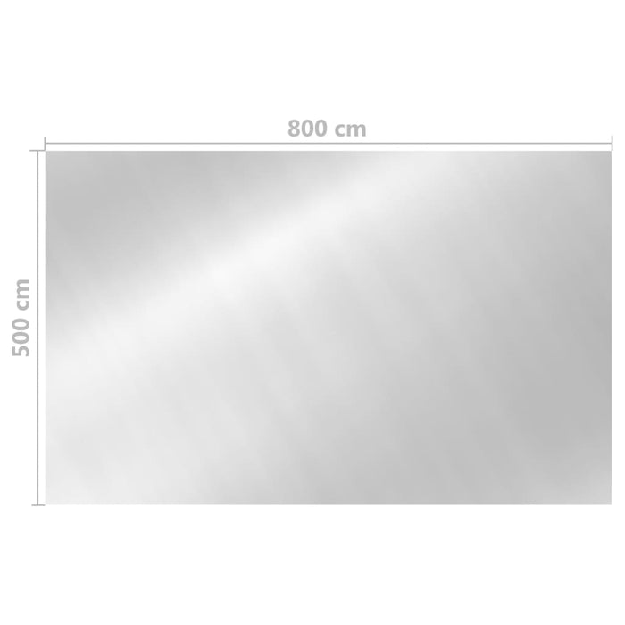 Copripiscina Rettangolare 800x500 cm in PE Argento