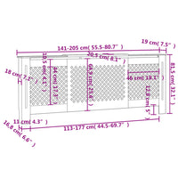 Copertura per Radiatore Bianca in MDF 205 cm 325555