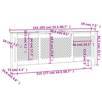 Copertura per Radiatore Nera in MDF 205 cm 325556