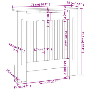 Copertura per Radiatore Bianca in MDF 78 cm 325559