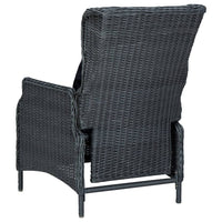 Sedia da Giardino Reclinabile e Cuscino Polyrattan Grigio Scuro 313300