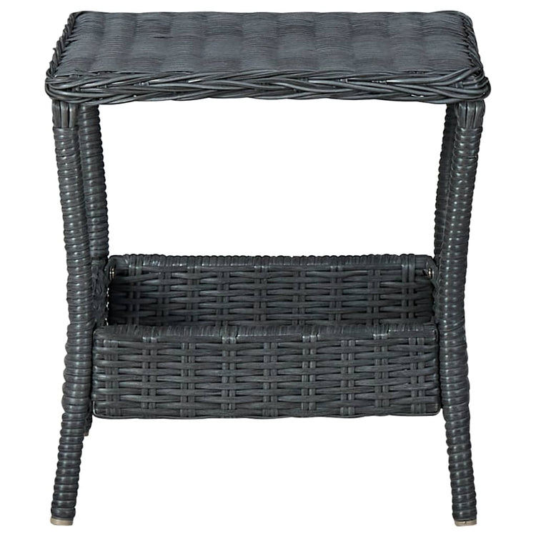 Tavolo da Giardino Grigio Scuro 45x45x46,5 cm in Polyrattan cod mxl 34472