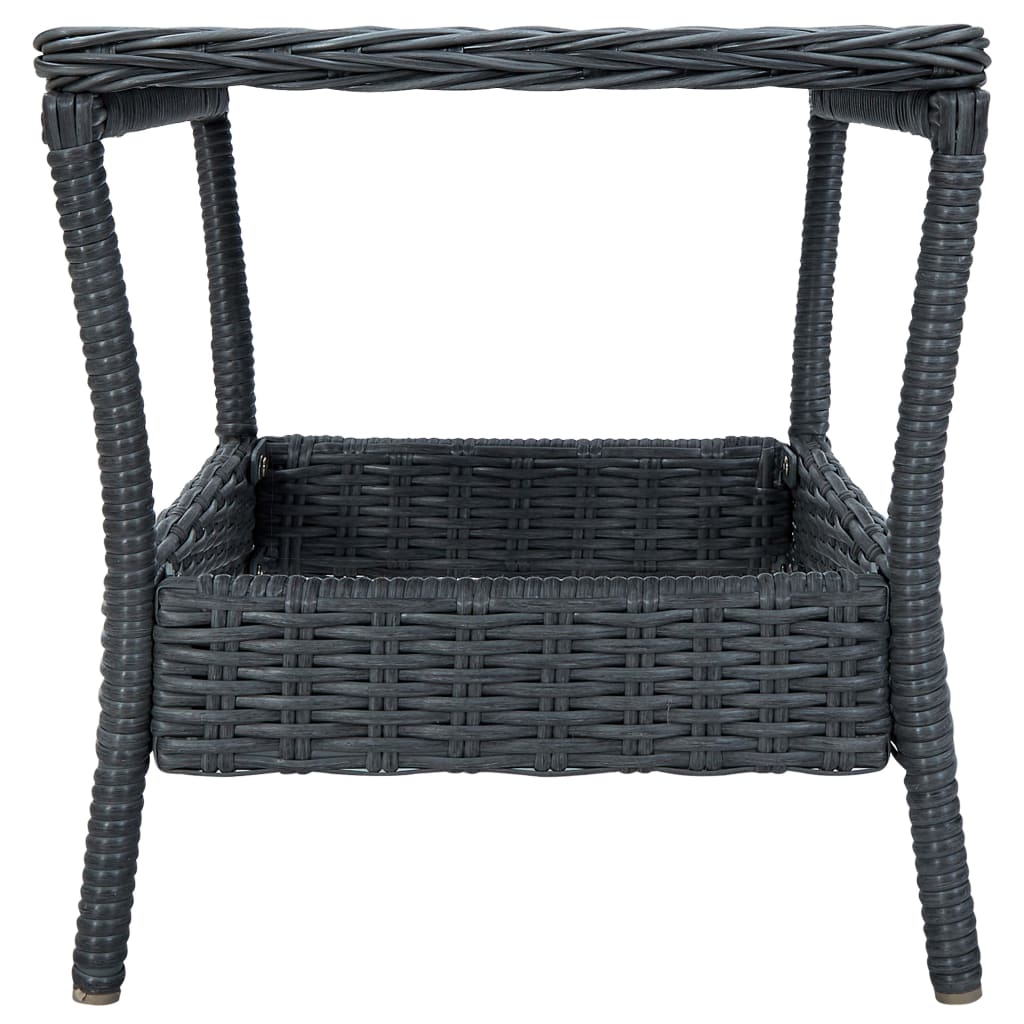 Tavolo da Giardino Grigio Scuro 45x45x46,5 cm in Polyrattan cod mxl 34472