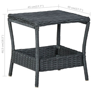 Tavolo da Giardino Grigio Scuro 45x45x46,5 cm in Polyrattan cod mxl 34472