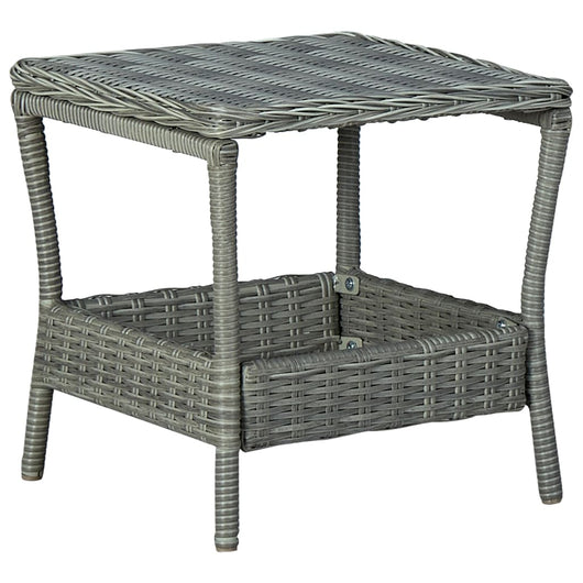 Tavolo da Giardino Grigio Chiaro 45x45x46,5 cm in Polyrattan cod mxl 48144