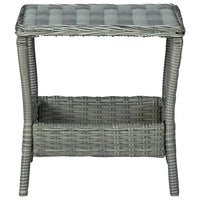 Tavolo da Giardino Grigio Chiaro 45x45x46,5 cm in Polyrattan 313307