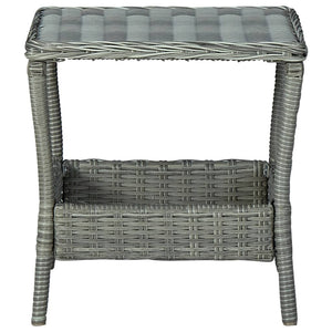 Tavolo da Giardino Grigio Chiaro 45x45x46,5 cm in Polyrattan 313307