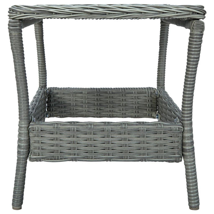 Tavolo da Giardino Grigio Chiaro 45x45x46,5 cm in Polyrattan 313307