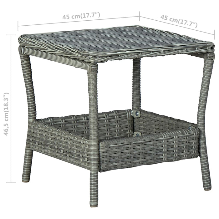 Tavolo da Giardino Grigio Chiaro 45x45x46,5 cm in Polyrattan 313307