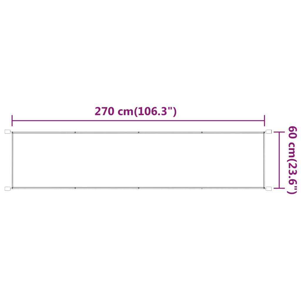 Paravento Verticale Bianco 60x270 cm Tessuto Oxford 148150