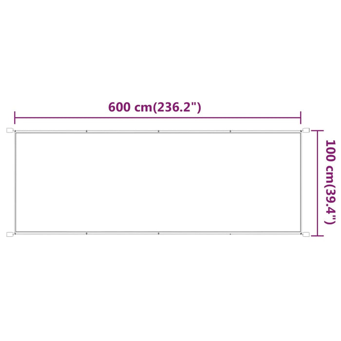 Paravento Verticale Bianco 100x600 cm Tessuto Oxford cod 9304