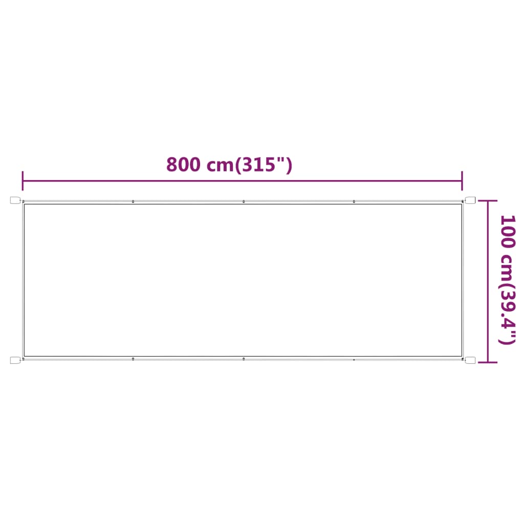 Paravento Verticale Bianco 100x800 cm Tessuto Oxford 148161