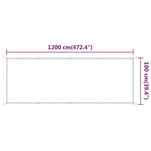 Paravento Verticale Bianco 100x1200 cm Tessuto Oxford 148163