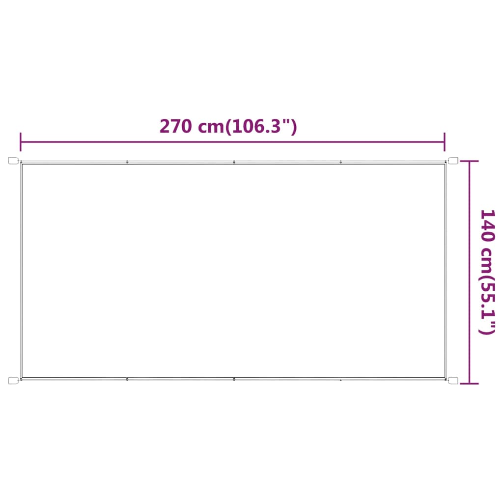 Paravento Verticale Bianco 140x270 cm Tessuto Oxford 148164