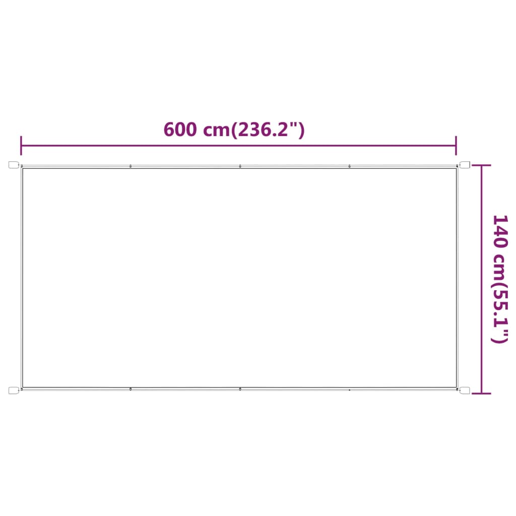 Paravento Verticale Bianco 140x600 cm Tessuto Oxford