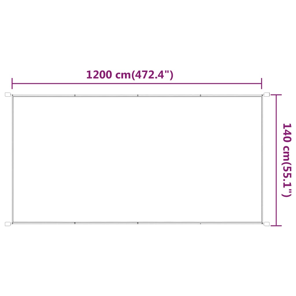 Paravento Verticale Bianco 140x1200 cm Tessuto Oxford