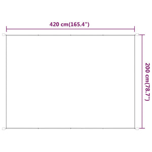 Paravento Verticale Bianco 200x420 cm Tessuto Oxford 148180