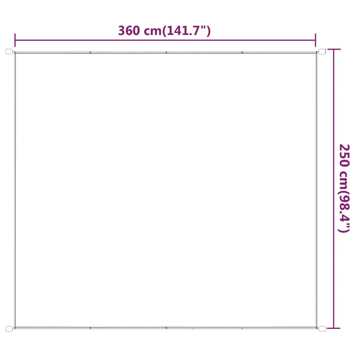 Paravento Verticale Bianco 250x360 cm Tessuto Oxford 148186