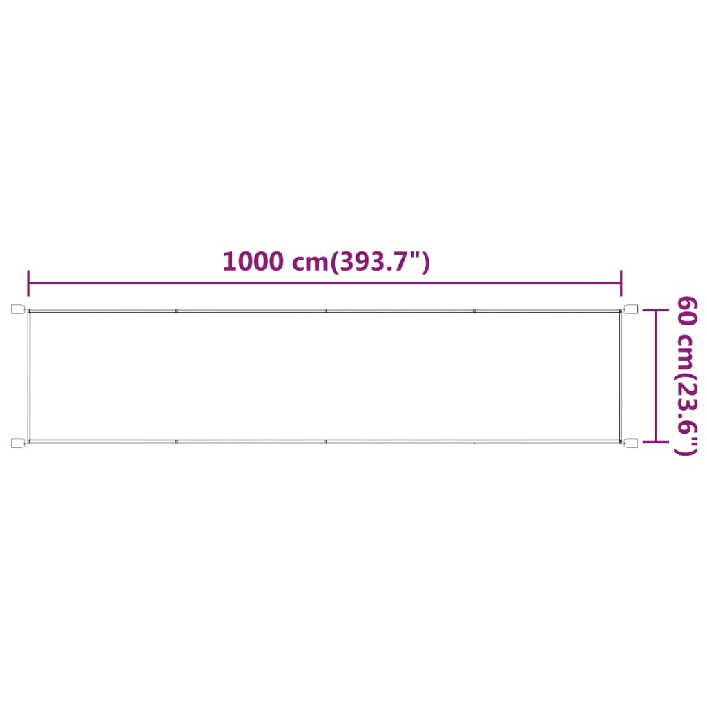 Paravento Verticale Antracite 60x1000 cm in Tessuto Oxford